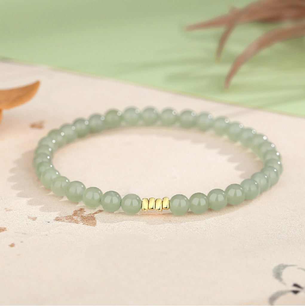 Collar con colgante de jade verde y tierra de la suerte en plata de ley 925, tesoro oriental