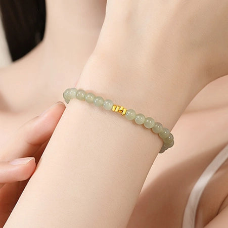 Collar con colgante de jade verde y tierra de la suerte en plata de ley 925, tesoro oriental
