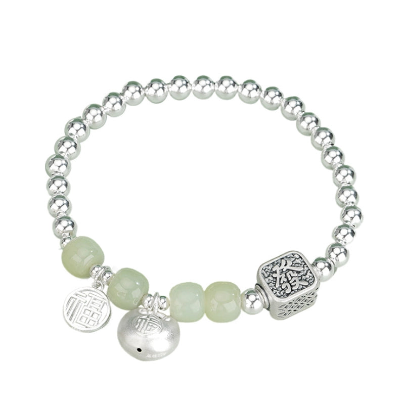 Collar con colgante de jade verde y tierra de la suerte en plata de ley 925, tesoro oriental