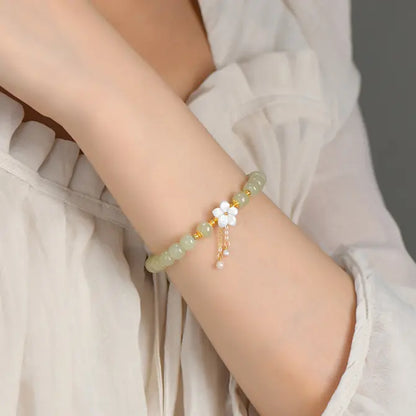 Collar con colgante de jade verde y tierra de la suerte en plata de ley 925, tesoro oriental 