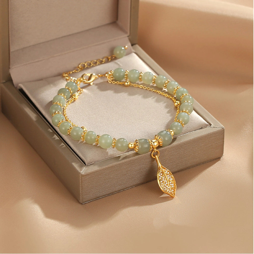 Collar con colgante de jade verde y tierra de la suerte en plata de ley 925, tesoro oriental 
