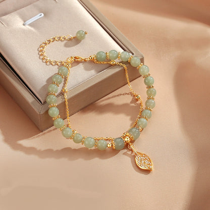 Collar con colgante de jade verde y tierra de la suerte en plata de ley 925, tesoro oriental 