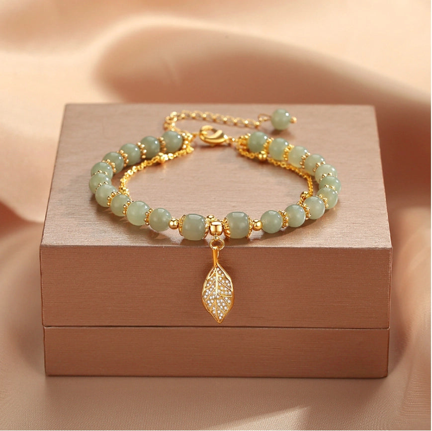 Collar con colgante de jade verde y tierra de la suerte en plata de ley 925, tesoro oriental 