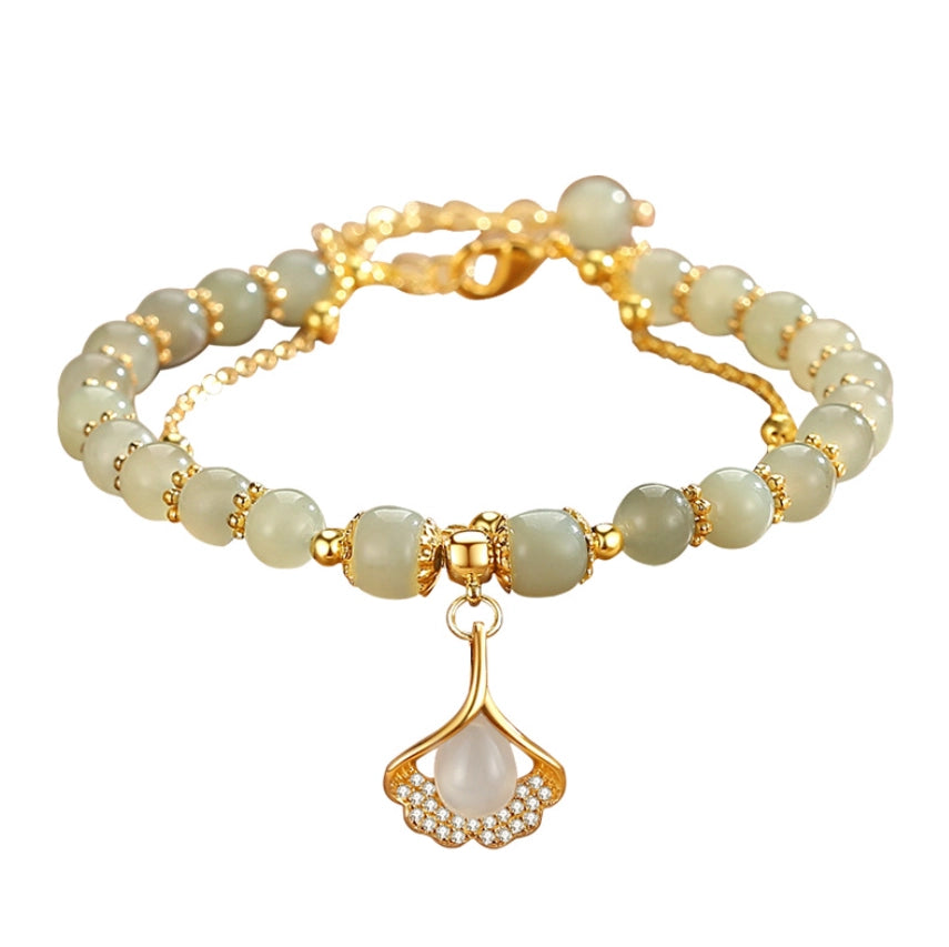 Collar con colgante de jade verde y tierra de la suerte en plata de ley 925, tesoro oriental 