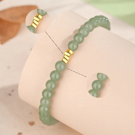 Collar con colgante de jade verde y tierra de la suerte en plata de ley 925, tesoro oriental 