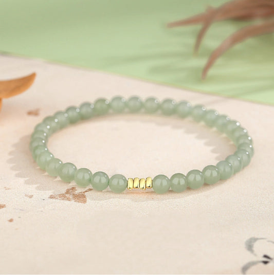 Collar con colgante de jade verde y tierra de la suerte en plata de ley 925, tesoro oriental 
