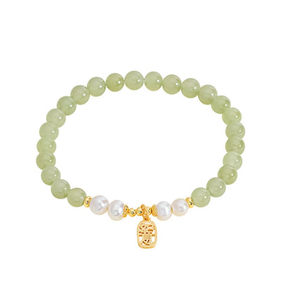 Oriental Treasure Ruyi Bracelet Natural Hetian Jade Bracelet Pearl Bracelet Adjustable Gift for Women