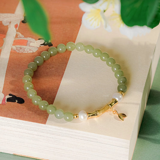 Collar con colgante de jade verde y tierra de la suerte en plata de ley 925, tesoro oriental 