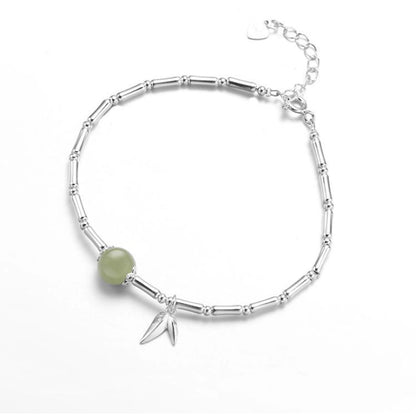 Collar con colgante de jade verde y tierra de la suerte en plata de ley 925, tesoro oriental 
