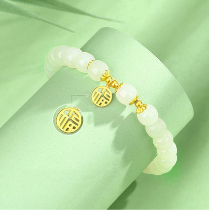 Collar con colgante de jade verde y tierra de la suerte en plata de ley 925, tesoro oriental 