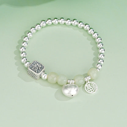 Collar con colgante de jade verde y tierra de la suerte en plata de ley 925, tesoro oriental 