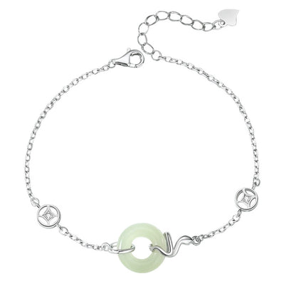 Collar con colgante de jade verde y tierra de la suerte en plata de ley 925, tesoro oriental 