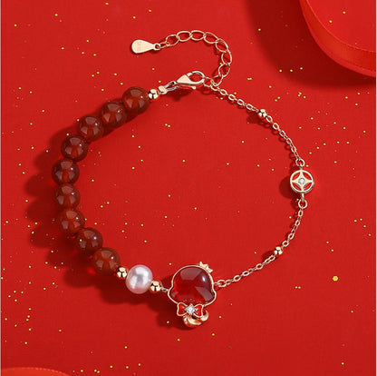 Collar con colgante de jade verde y tierra de la suerte en plata de ley 925, tesoro oriental 