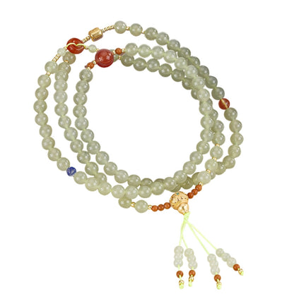 Collar con colgante de jade verde y tierra de la suerte en plata de ley 925, tesoro oriental 