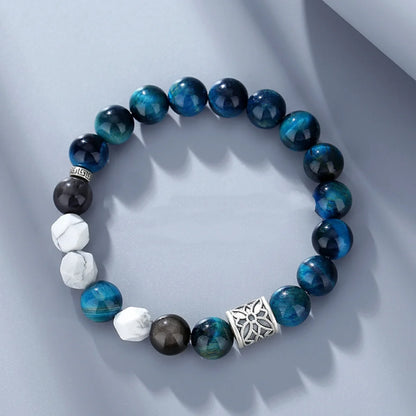 Oriental Treasure Quality Blue Tiger's Eye Stone Bracelet Wealth Magnetism 999 Sterling Silver Protection Adjustable