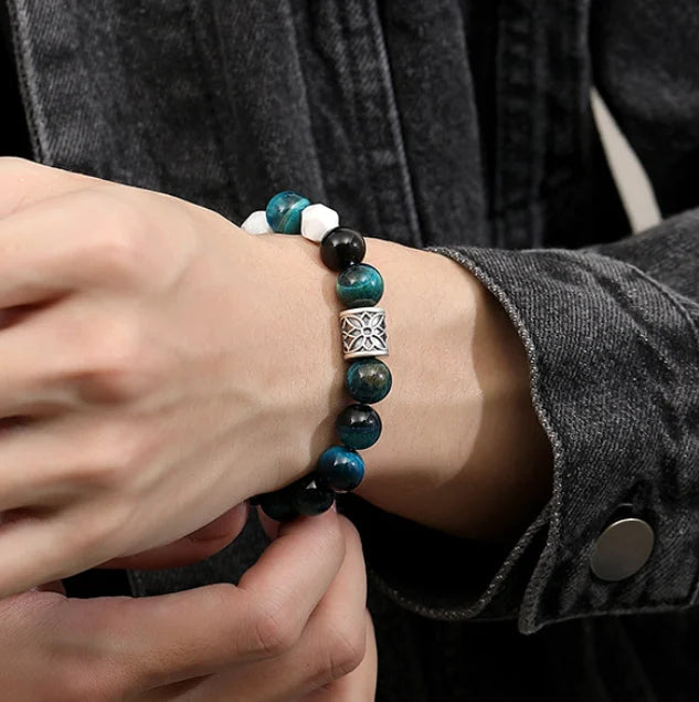 Oriental Treasure Quality Blue Tiger's Eye Stone Bracelet Wealth Magnetism 999 Sterling Silver Protection Adjustable