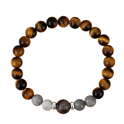 Oriental Treasure Natural Tiger's Eye Stone Bracelet Wealthy 999 Sterling Silver Protection Adjustable