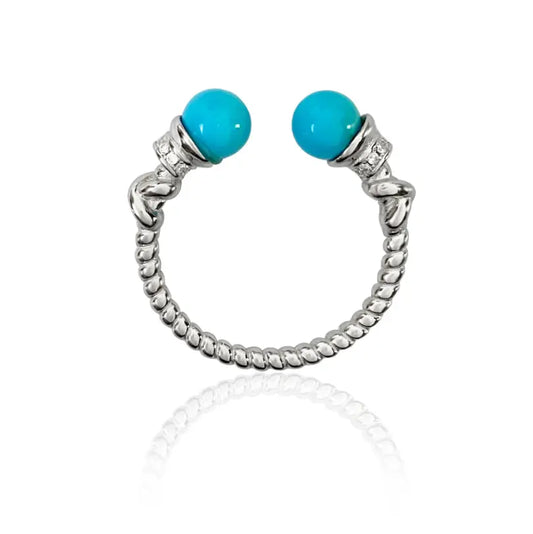 Oriental Treasure Natural Blue Turquoise ring, 925 Silver Ring, Adjustable Handmade Ring, Gemstone Ring, Turquoise Jewelry, Boho Ring, Silver Band, Designer Band, Gift For Her