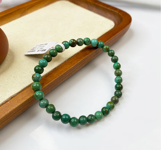 Bracelet de perles de turquoise naturelle Trésor Oriental Bracelet de pierres précieuses Bracelet de guérison Bracelet de perles d'amitié Bracelet vert, cadeau pour lui