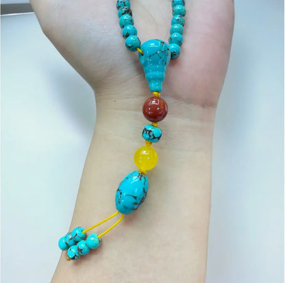 Oriental Treasure Tibetan Turquoise Healing Mala 108 Bracelet Necklace