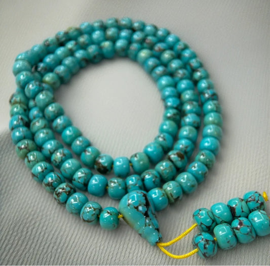 Collar de turquesa y oro con tesoro oriental, collar sencillo de cuentas con piedra natal de diciembre, collar minimalista, joyería bohemia, collar en capas