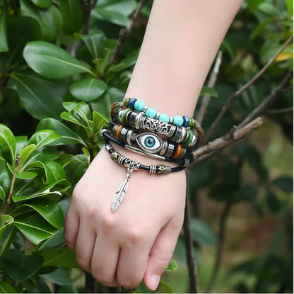 Oriental Treasure Tibetan Turquoise Evil Eye Purification Bracelet, Gift for Him